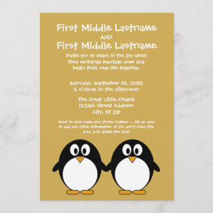 Cute Penguin Wedding Invitation