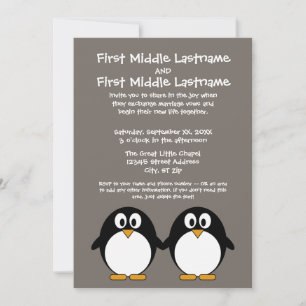 Cute Penguin Wedding Invitation