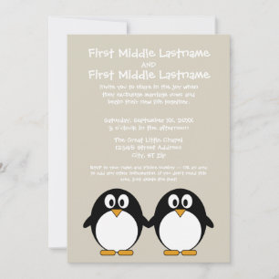 Cute Penguin Wedding Invitation