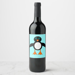 Cute Penguin Wine Bottle Labels