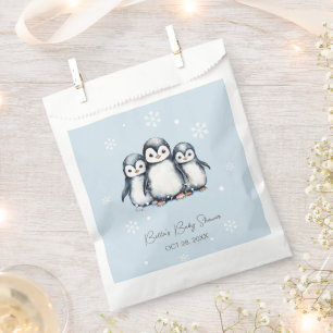 Cute Penguin Winter Baby Shower Favour Bag