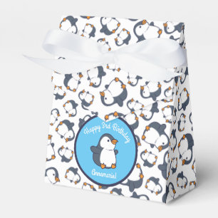 Cute Penguin Winter Kids Birthday Party Favour Box