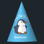 Cute Penguin Winter Kids Birthday Party Hat<br><div class="desc">These adorable colourful cute penguin birthday party decor are perfect for a kid's birthday celebration! Customise the text to make them your own. The modern look and feel is the perfect way to celebrate your little one that loves penguins and birds on their birthday! Perfect for little boys and girls!...</div>