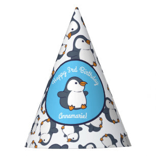 Cute Penguin Winter Kids Birthday Party Hat
