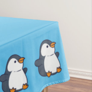 Cute Penguin Winter Kids Birthday Party Tablecloth