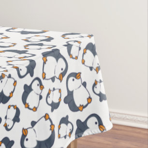 Cute Penguin Winter Kids Birthday Party Tablecloth