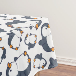 Cute Penguin Winter Kids Birthday Party Tablecloth