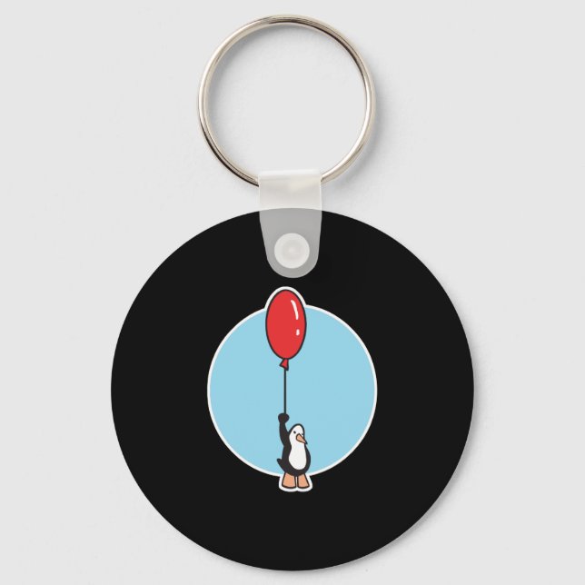 cute penguin with balloon key ring (Front)