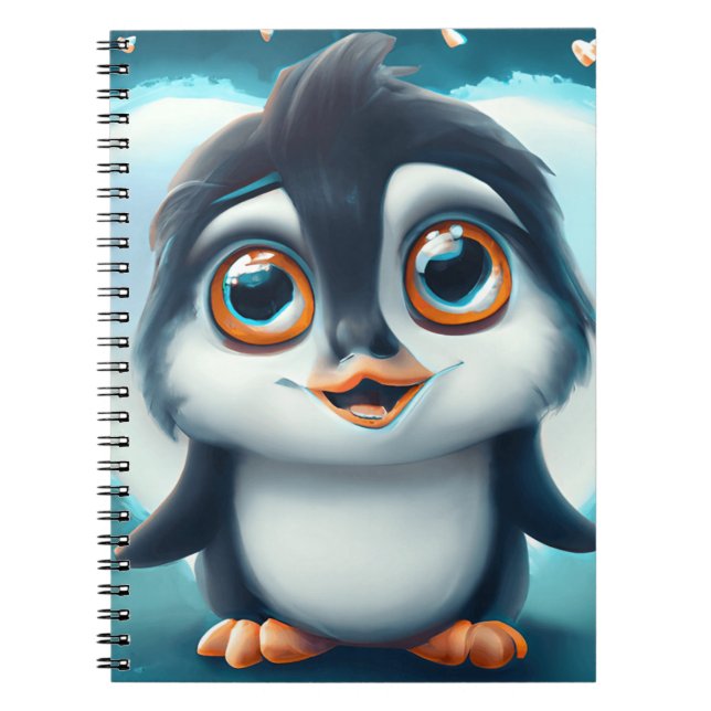 Cute Penguin with Big Eyes Notebook (Front)