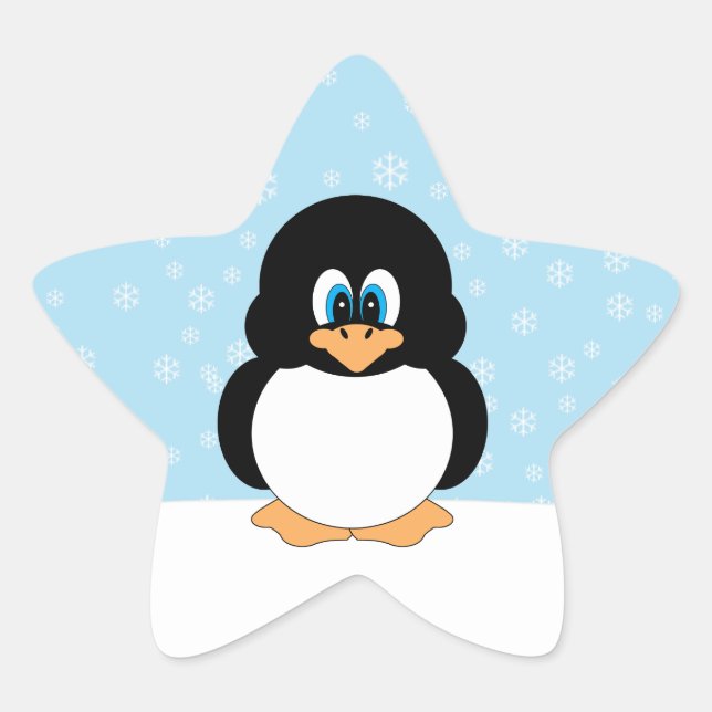 Cute Penguin with Snowflakes Stickers (Front)