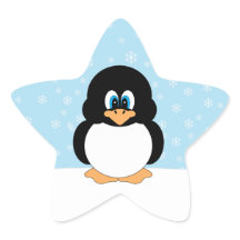 Cute Penguin with Snowflakes Stickers