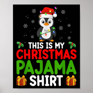 Cute Penguin Xmas Lights Santa This Is My Christma Poster