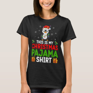 Cute Penguin Xmas Lights Santa This Is My Christma T-Shirt