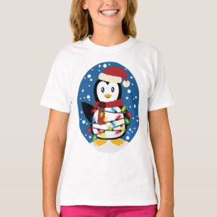 Cute Penguin Xmas Santa Winter Holiday Gift T-Shirt