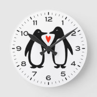 Cute Penguins Couple Holding Hands