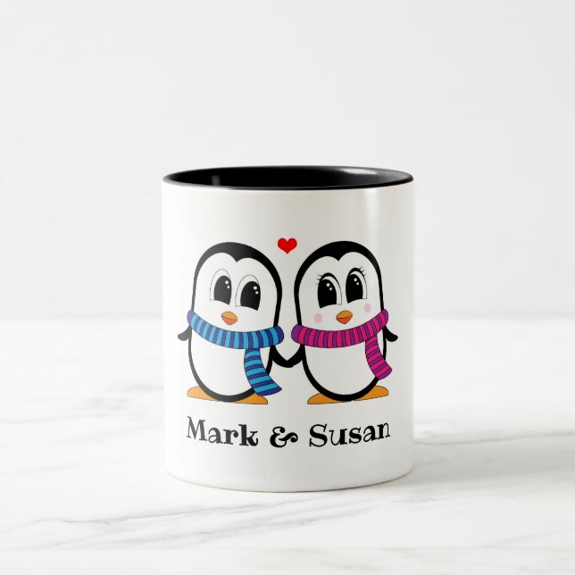 Cute Penguins Couple Mug (Center)