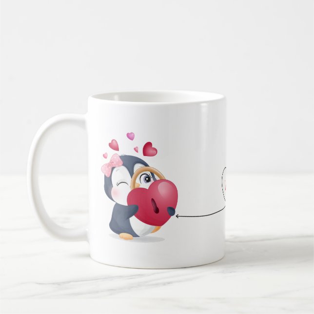 Cute Penguins Customised Coffee Mug (Left)