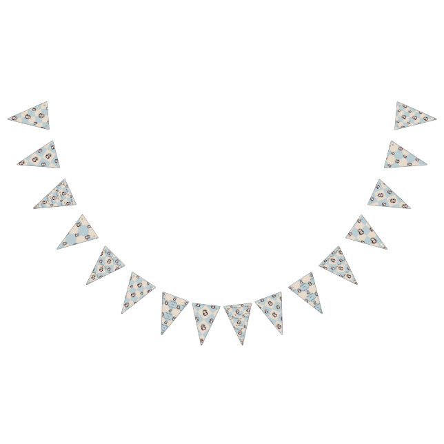 Cute Penguins for Girl Bilingual Happy Birthday  Bunting (All)