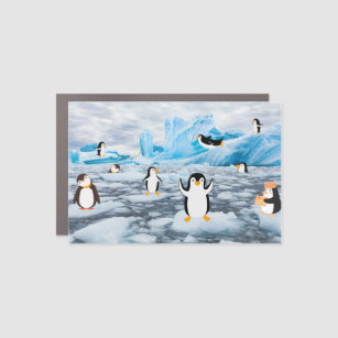 cute penguins in Antarctica ice Car Magnet