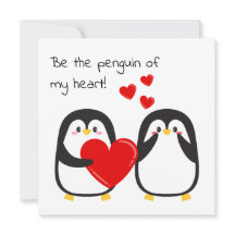 Cute penguins in love - square card