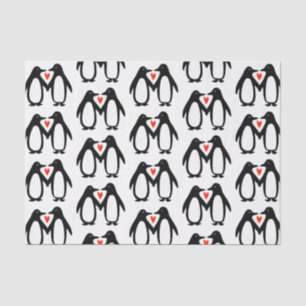 Cute Penguins in Love Valentine's Day, Anniversary Tissue Paper