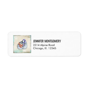 Cute Penguins in Winter Scarves and Hats Return Address Label