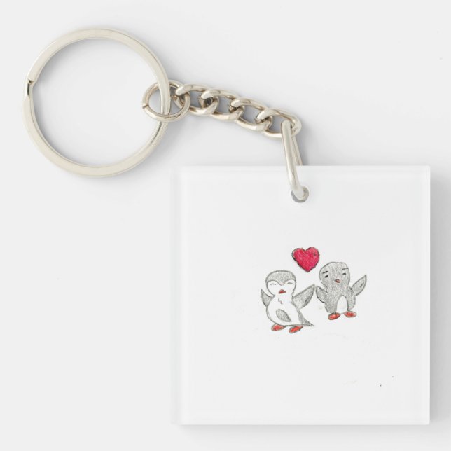 Cute Penguins  Key Ring (Front)