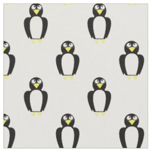 Cute Penguins Kids Baby Nursery White Fabric
