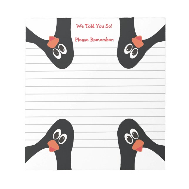 cute penguins notepad (Front)