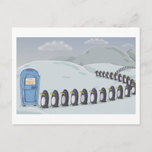 Cute Penguins, Only washroom on the South Pole. Postcard