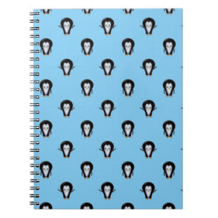 Cute Penguins over Winter Blue Notebook