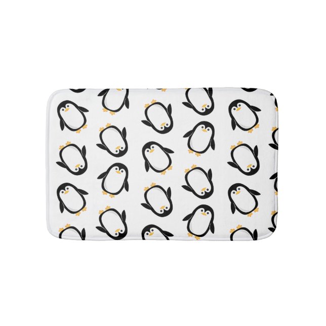 Cute Penguins Pattern Bath Mat (Front)