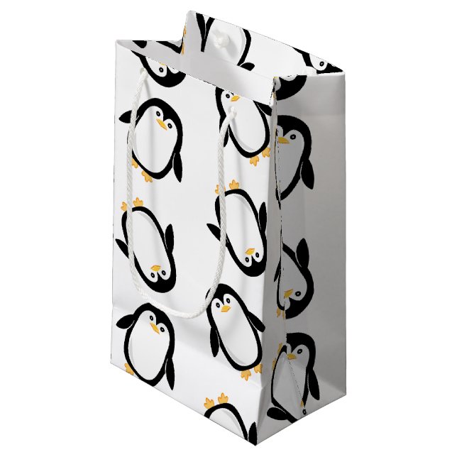 Cute Penguins Pattern Small Gift Bag (Front Angled)