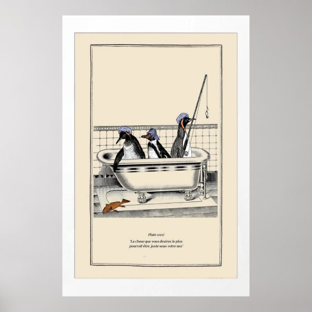 Cute Penguins Poster (Front)