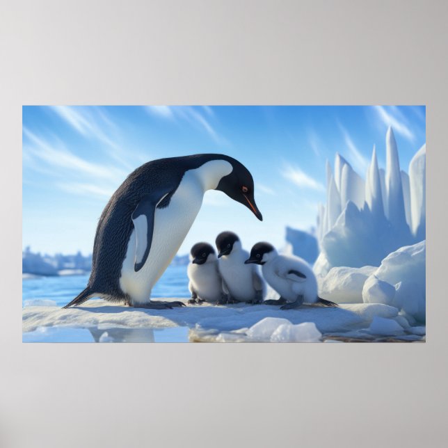 Cute Penguins Poster (Front)