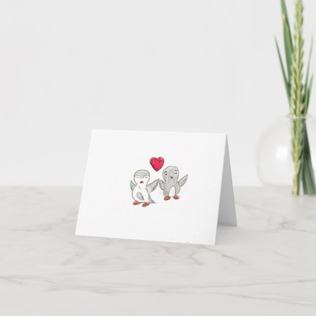 Cute Penguins  Thank You Card (Front)