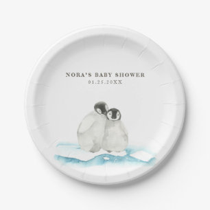 Cute Penguins Winter Arctic  Paper Plate