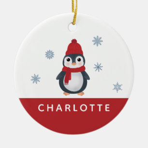 Cute Penguins Winter Birds Arctic Animals Ceramic Ornament