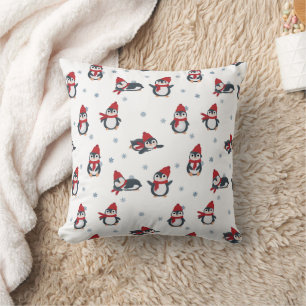 Cute Penguins Winter Birds Arctic Animals Cushion