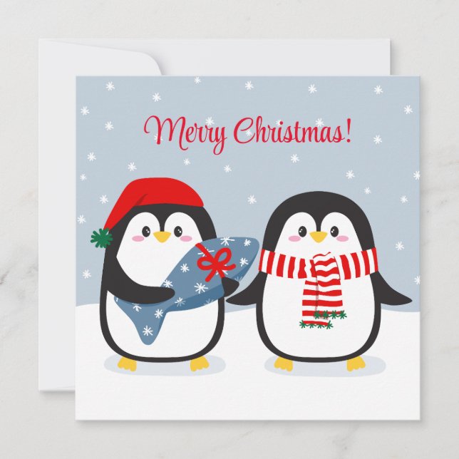 Cute penguins with gift card (Front)