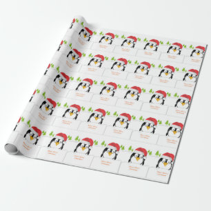 Cute Penquin Cartoon, Wrapping Paper