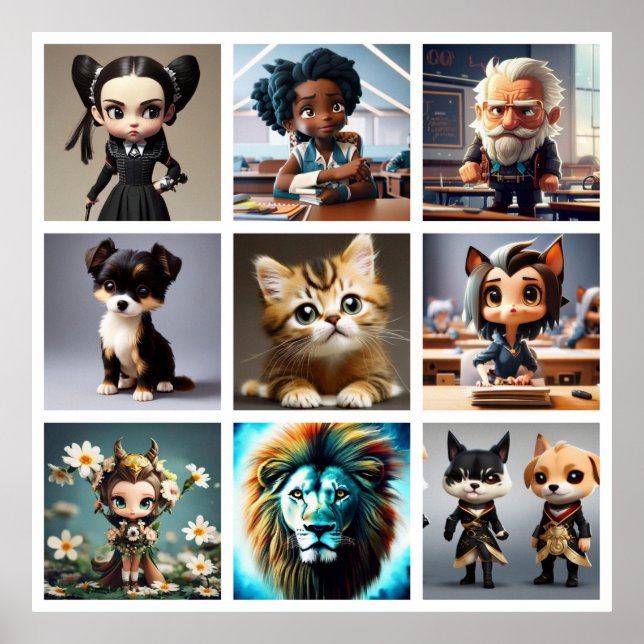 Cute people dog cat lion great gift poster (Front)