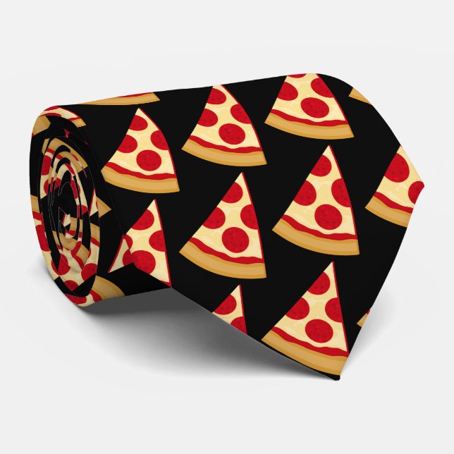 Cute pepperoni pizza slice pattern tie (Rolled)