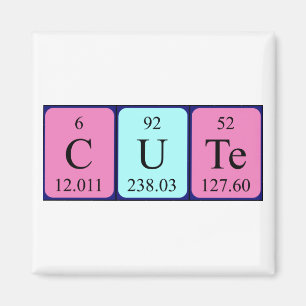 Cute periodic table name magnet