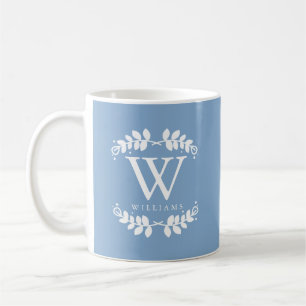 Cute Periwinkle Blue Monogram Coffee Mug
