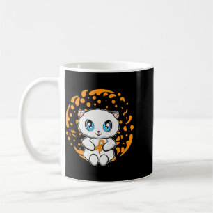 Cute Persian Cat Anime Kitten Leukaemia Awareness Coffee Mug