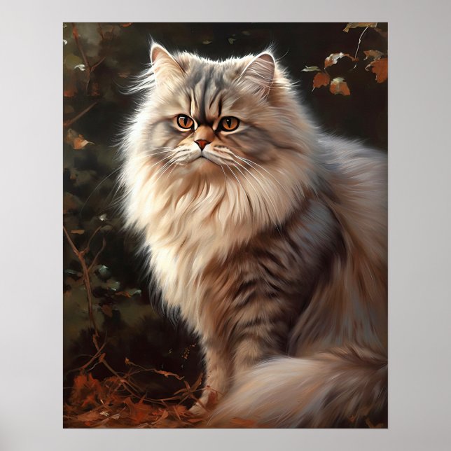 Cute Persian Cat Art Print Poster (Front)