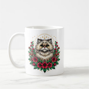 Cute Persian Cat, Floral Persian Kitty Coffee Mug