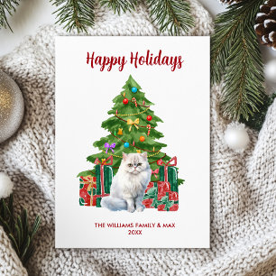 Cute Persian Cat Holiday Card