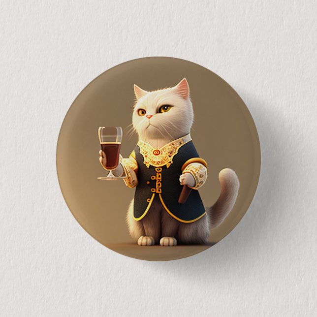  Cute Personal cat servant, funny servant Kitten 3 Cm Round Badge (Front)